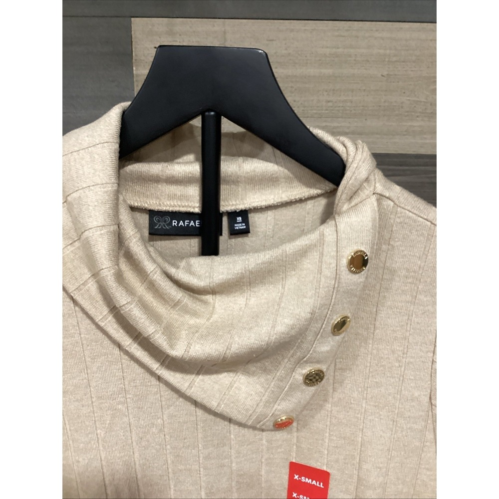 NWT Rafaella Brown long sleeve cowl neck sweater XS - Picture 5 of 9